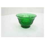 Vintage Anchor Hocking forest Green Sandwich custard cups, Green Glass Votive candle holder , green glasses Tall green candle holder