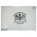 Vintage English ware pitcher, Royal Ironstone China 2 handled dish, stoneware canister no lid, garden design canister