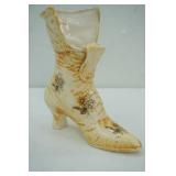 Vintage Victorian Boot planter with floral pattern,10"