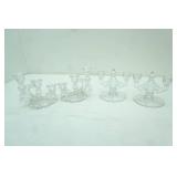 A.H Heisey & co candlesticks , 2 with 2 candle holders, 2 with 3 candle holders