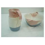Stoneware bowl and pitcher