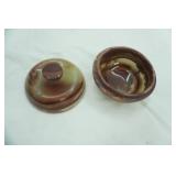 Vintage Banded Onyx apple jar