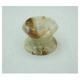 Natural Onyx Candle Holder 3.25" tall with a 3.5" diameter