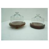 Vintage Cheese Servers with Glass Domes