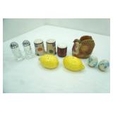 Vintage Ceramic Salt & Pepper Shakers, Rooster Napkin Holder