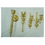 Pairs of Ornate Gold Toned Dual Candle Sconces