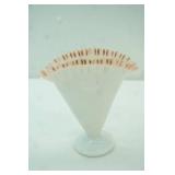 Vintage Fenton Art Glass Rose Crest Milk Glass Vase