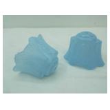 Vintage Blue Satin Glass Lamp Shades