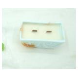 Vintage Akro Agate Slag Glass Planter Candle: Woodland Trail