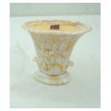 Vintage Akro Agate Slag Glass Lily Vase w/Orange and White Swirl Pattern Candle: Cherry & Almond
