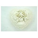 Heart-Shaped Porcelain Bisque Jewelry Box