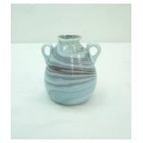Vintage Galt International Ceramic Pitcher vase with blue and white marble Glazed pattern,4.5"