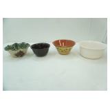 Vintage Stoneware and Pottery Mixing Bowls. 4ct Variety