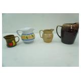 Vintage Pitchers and Coffee Mug. Kathy Kale Blown Glaze, Villeroy & Boch Gallo Calvados Mug