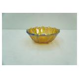 Vintage Marigold Pattern Carnival Glass Bowl 9" wide by 3.25" tall