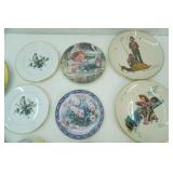 Vintage Collectors Plates: Norman Rockwell and Other Art Plates, some are Hand-Painted, Gold Rimmed