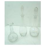 6 Crystal Decanters. Most Have Stoppers