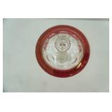 Vintage Indiana Glass  Tiffin Kings Crown Ruby Flashed Compote Dish w/Lid