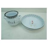 NEW Modern Enamelware Tray & Pot