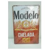 NEW Modelo Chelada Cerveza Metal Sign. 12"x8"