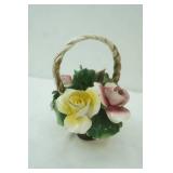 Vintage Capodimonte Porcelain Flower Arrangement in Basket