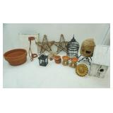 Metal Decor-Bird Cage, Candle Holders; Wooden Decor-Bird House, Bee Hive, Wicker Stars and More