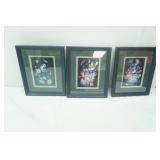 Russian Folk Art Paintings. 3ct. "Zhostovo" traditional Russian Folk Art Style. Framed, matted with glass