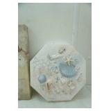 Art Collection. 2 Canvas, 1 Cast Iron Cross and Key Mixed Media, 1 Speak Kindly Wooden Wall Decor