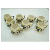 Vintage Gerz German Stoneware Mugs 8ct