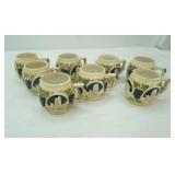 Vintage Gerz German Stoneware Mugs 8ct