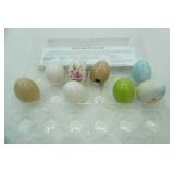 Vintage Ceramic Bunnies & Eggs, Fabric Carrots