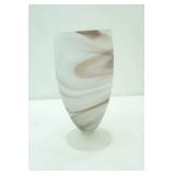 Art Glass Satin Marble Swirl Vase 9.75" tall by 4.5" wide