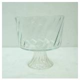 Vintage Glass Trifle Dish or Fruit Bowl. 8.5" tall by 8.25" diameter