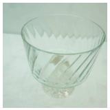Vintage Glass Trifle Dish or Fruit Bowl. 8.5" tall by 8.25" diameter
