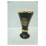 Vintage Turkkan Vase. 9.25" tall. Gold accents
