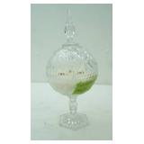 Vintage Cut Lead Crystal Ball and Spire Covered Bon Bon or Candy Dish Candle: Wildflower Scent