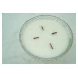 Vintage Cut Lead Crystal Ball and Spire Covered Bon Bon or Candy Dish Candle: Wildflower Scent