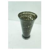 Art Deco Painted Black Glass Vase. 10.25" tall by 6" diameter