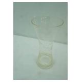 Hand-Cut or Wheel-Cut Crystal Glass Vase w/Etched Floral Design