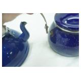 Vintage Enamelware Teapots (one has broken handle)