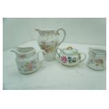 Vintage/Antique China Casseroles, creamer and sugars, pitcher