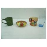 Ceramic Mugs, Iridescent Glazed China Bowl