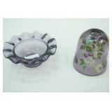 Purple Glass Easter Bunny Rabbit Figurine, Fenton "Grape Arbor on Violet" Fairy Light