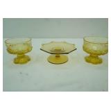 Vintage Franciscan Tiffin "Madeira" Pattern Footed Sherbet Bowls. Cornsilk Yellow Color