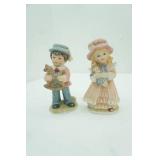 Vintage Homco Porcelain Figurines. Victorian Girl & Boy