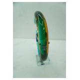 Murano (w/sticker) Glass Fish Sculpture. 9"x7.5"