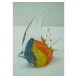 Murano-Style Hand-Blown Art Glass Angel Fish Figurine. 5.5" tall by 4.5"long