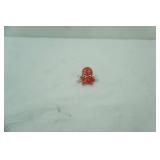 1.5" tall Mini Red Hand-Blown Glass Octopus Collectible Figurine.