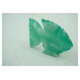 Carved Stone Fish Figurine (Fluorite? Onyx?) 4"x3"