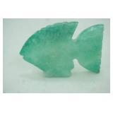 Carved Stone Fish Figurine (Fluorite? Onyx?) 4"x3"